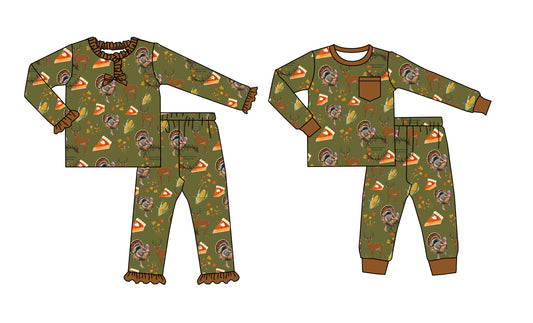 25.8.22 custom each style moq 5 eta 4-6week Sibling Sisters baby girl long sleeve pants sets 2