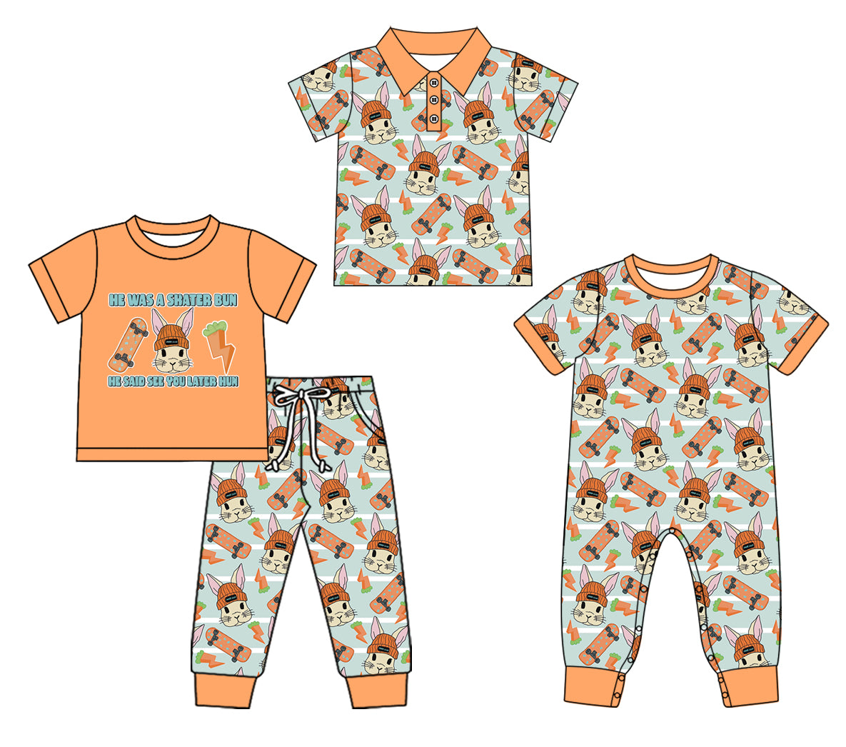 25.11.4 custom each style moq 5 eta 6-8week Sibling Sisters bunny baby boy short sleeve pants sets and rompers and top match family design