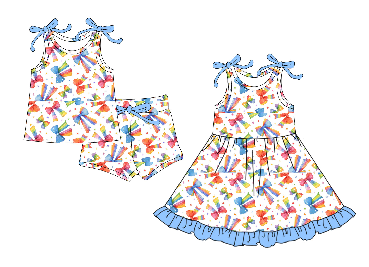 25.5.29 custom each style moq 5eta 4-6week Sibling Sister bow baby girl short sleeve shorts sets and dresses match design