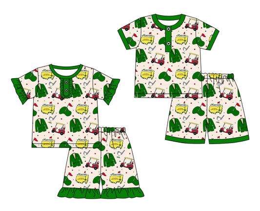 12.20 custom each style moq 5eta 4-6week Sibling Sister baby girls short sleeve shorts sets 1 and sets 2 match design