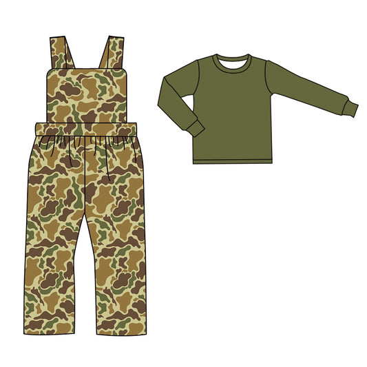 9.16 custom each style moq 5eta 4-6week baby girls clothes camouflage green long sleeve suspender jumpsuit sets