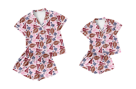 25.10.10 custom each style moq 5 eta 6-8week Sibling Sister rugby bow baby short sleeve shorts sets and adult set match design