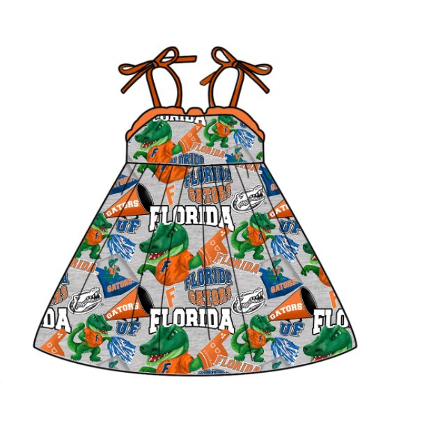 Custom summer teams baby girls clothes team sets dress romper-25.5.6