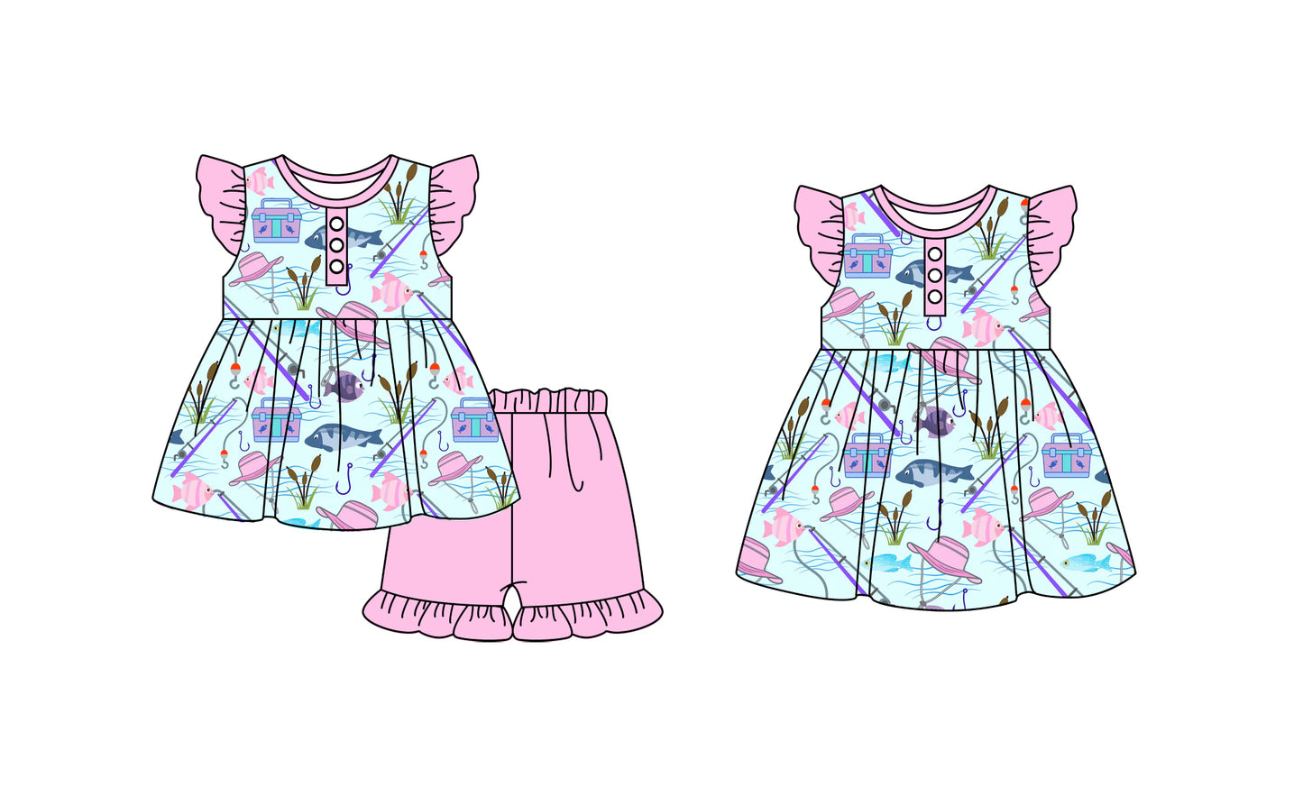 11.23 custom each style moq 5eta 4-6week Sibling Sister hat baby girl short sleeve shorts sets and dresses match design