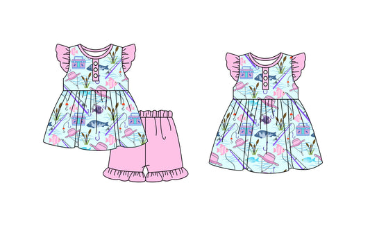 11.23 custom each style moq 5eta 4-6week Sibling Sister hat baby girl short sleeve shorts sets and dresses match design