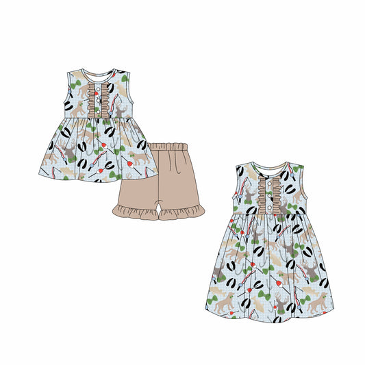 3.4 custom each style moq 5eta 4-6week Sibling Sister baby girl short sleeve shorts sets and dresses match design