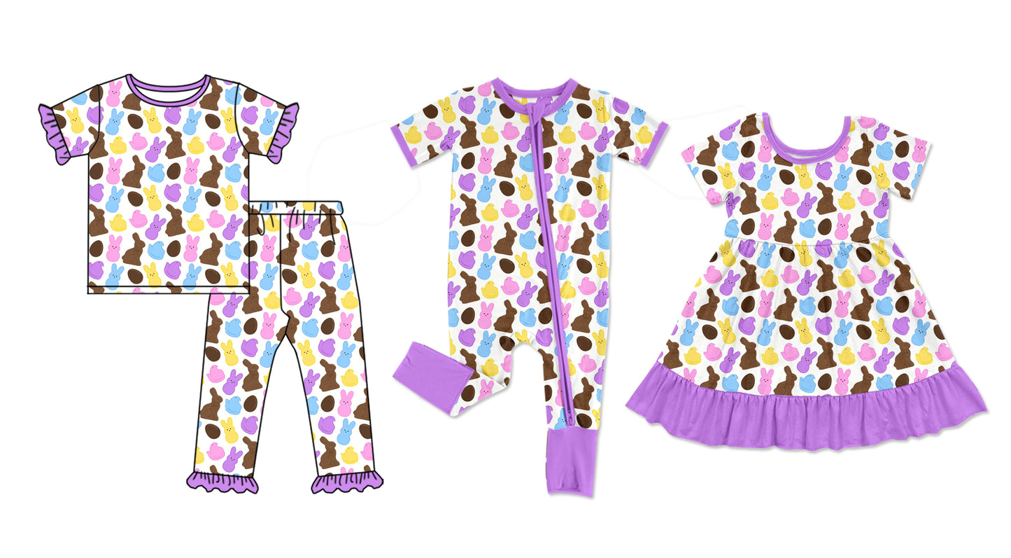 25.11.7 custom each style moq 5 eta 6-8week Sibling Sisters bunny baby girl short sleeve pants sets and dress and rompers match family design
