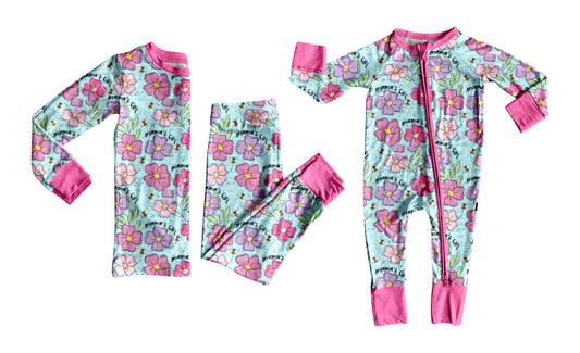 25.9.30 custom each style moq 8 eta 6-8week Sibling Sisters floral baby girl clothes long sleeve pants sets and romper match family design