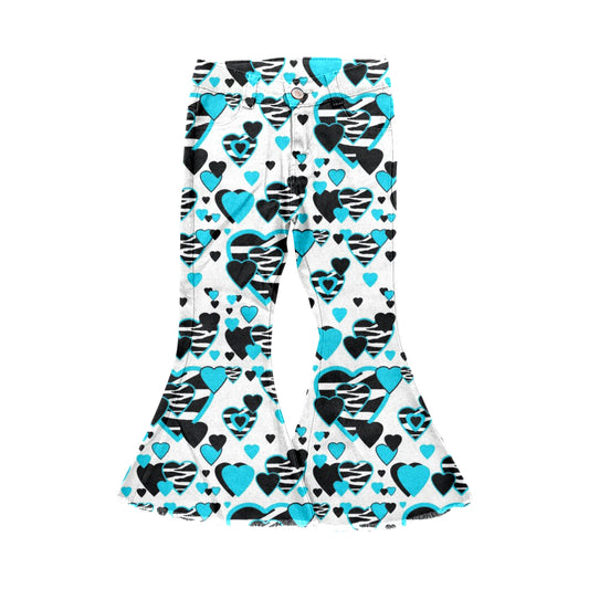9.14 custom each style moq 5eta 4-6week baby girls clothes love bell bottom pant jeans pant