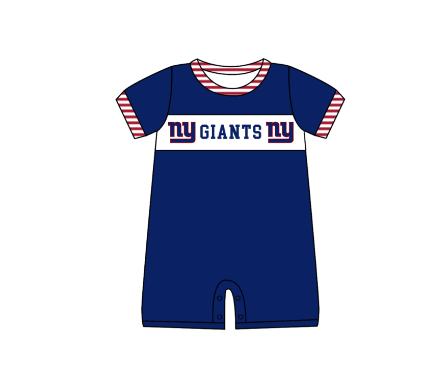 Custom moq 5 mix size milk silk summer teams baby girl boys clothes Dark blue short sleeve shorts sets 2  and dress and rompers 2 series
