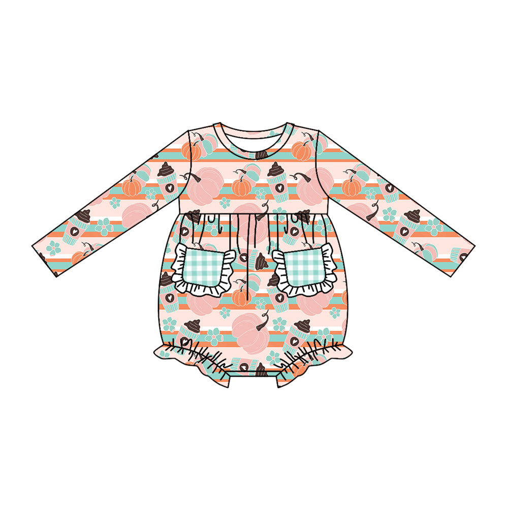 6.4 custom each style moq 5eta 4-5week Sibling Sister pumpkin girls outfits and dress and baby romper and jumpsuit match family design