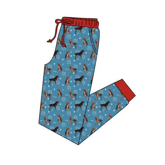 7.1 custom each style moq 5eta 4-6week adult clothes Christmas dog blue adult man pants adult men