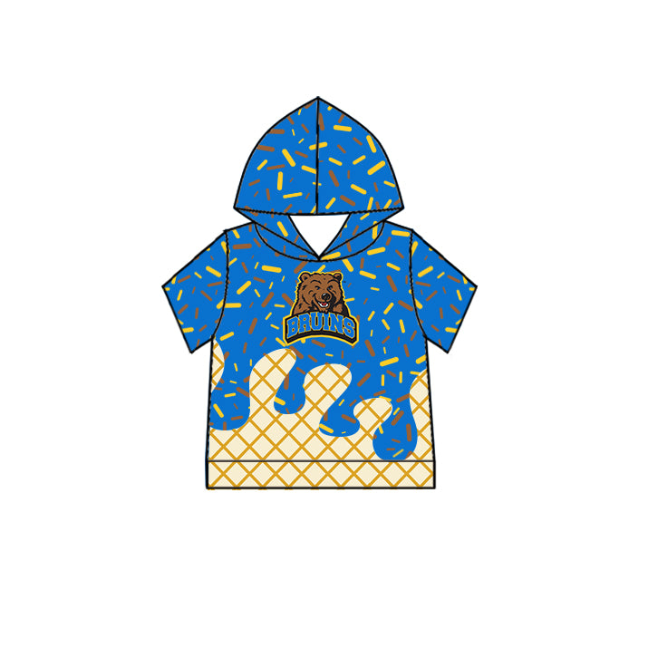 Custom summer teams baby girls clothes team dark sky blue hooded long sleeve tops and short sleeve top and dress and pants and shorts-25.6.3