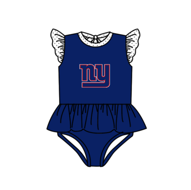 Custom moq 5 mix size milk silk summer teams baby girl boys Navy Blue clothes Two-Piece Swimsuit Set One Piece Swimsuits boy swim trunks