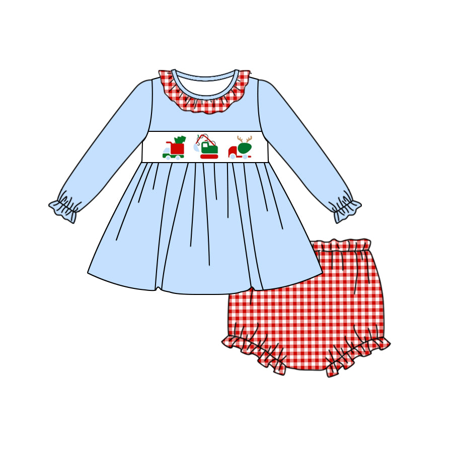 6.18 custom each style moq 5eta 4-6week Sibling Sister Christmas baby girls sets and dress and briefs sets match family design