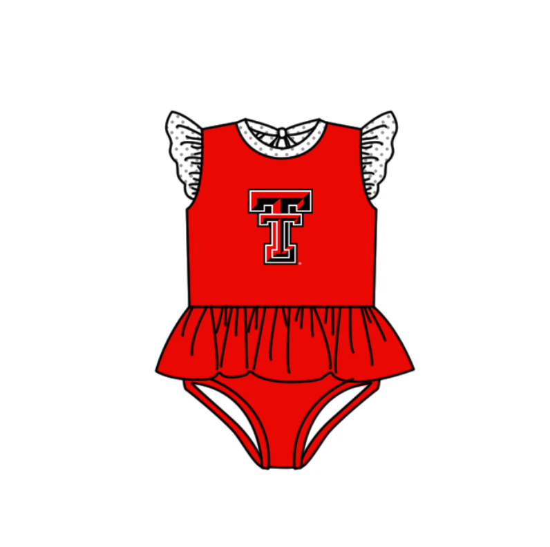 Custom moq 5 mix size milk silk summer teams baby girl boys clothes Red Two-Piece Swimsuit Set One Piece Swimsuits boy swim trunks