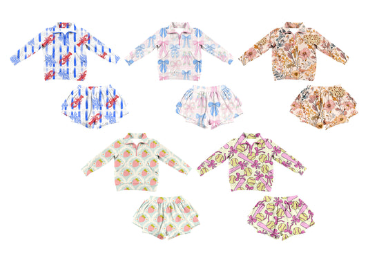 25.10.17 custom each style moq 5 eta 6-8week Sibling Sisters mardi gras baby girl long sleeve shorts sets 5 match family design