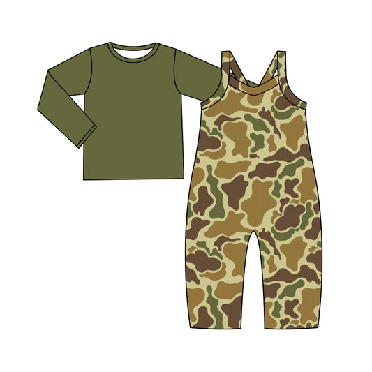 9.12 custom each style moq 5eta 4-6week baby boy clothes camouflage long sleeve suspender pants sets