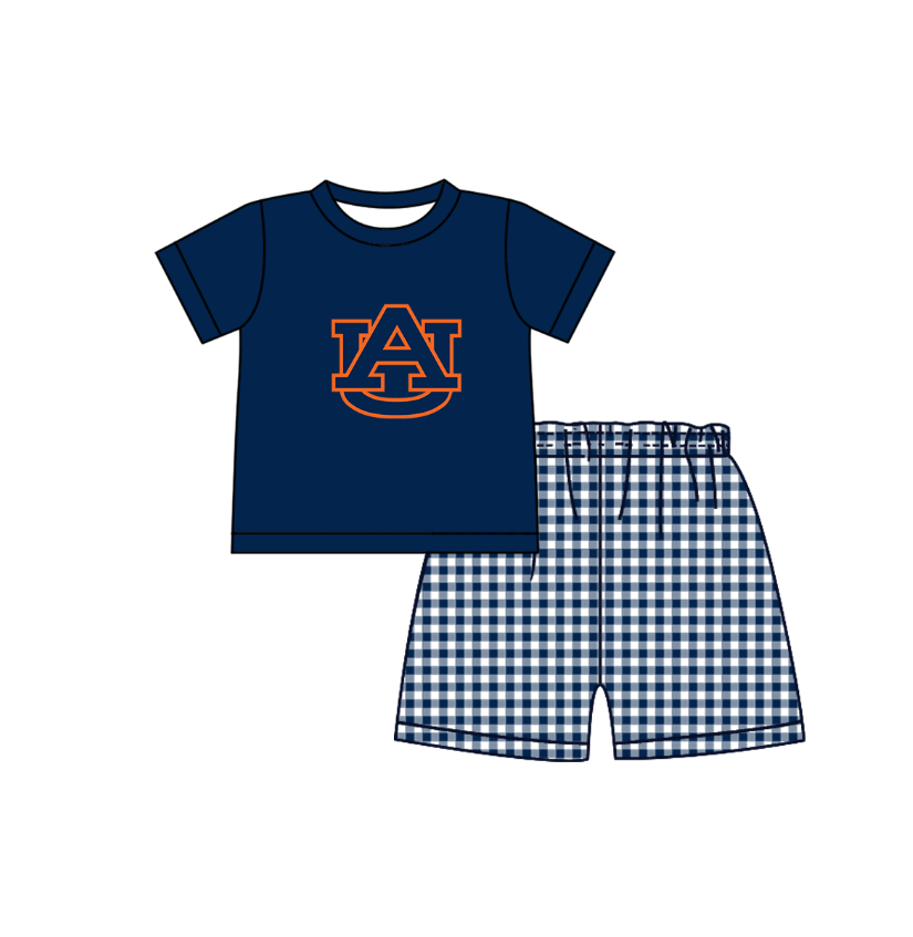 Custom moq 5 mix size milk silk summer teams Navy Polka Dot Baby Romper Set Short-Sleeved Thong Dress for Girls And Short-Sleeved Shorts for Boys Cute Baby Outfit Combination