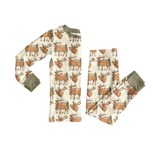 25.9.1 custom each style moq 5eta 4-6week Sibling Sisters deer baby boy clothes long sleeve pants sets and romper match family design