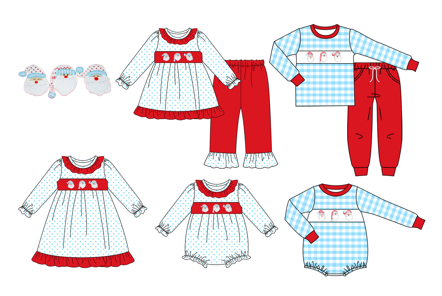 25.7.19 custom each style moq 5 eta 4-6week Sibling Sisters Christmas baby girl long sleeve pants sets 1 and sets 2 and romper 1 and romper 2 and dress match family design