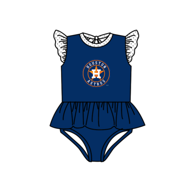 Custom moq 5 mix size milk silk summer teams baby girl boys clothes Navy Blue Two-Piece Swimsuit Set One Piece Swimsuits boy swim trunks