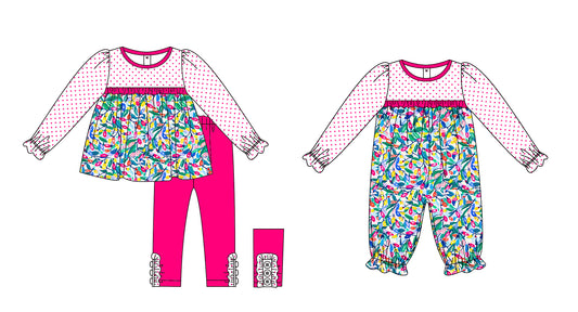 25.6.18 custom each style moq 5eta 4-6week Sibling Sisters baby girl long sleeve pants sets and rompers match family design