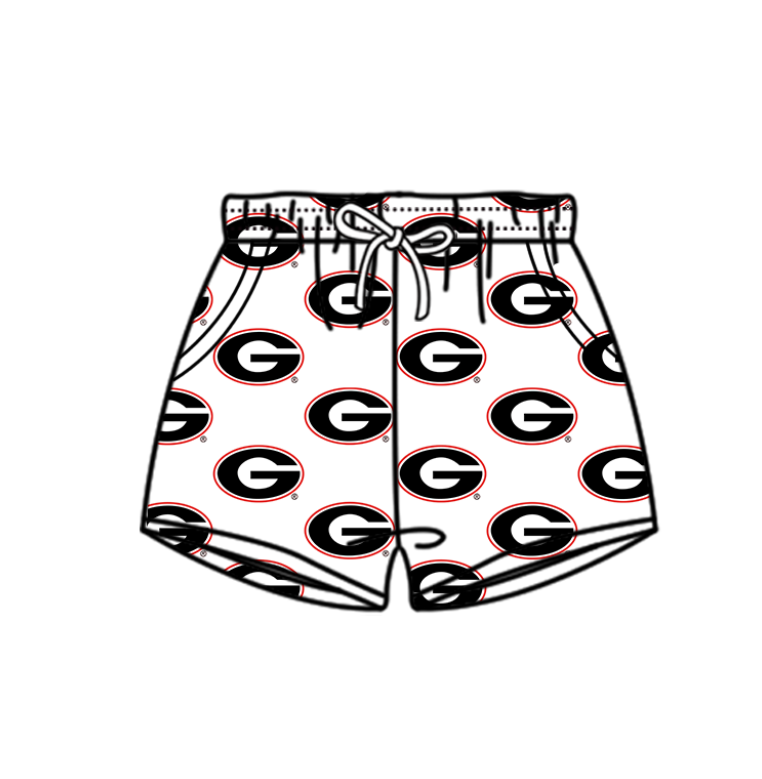 Custom moq 5 mix size milk silk summer teams Red Baby Girl Two-Piece Swimsuit Set One Piece Swimsuits Boys Swim Trunks