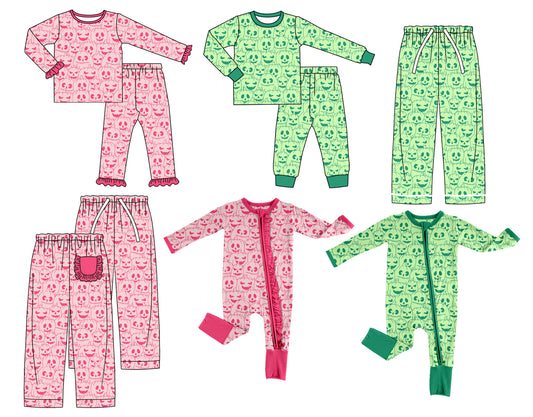 25.5.9 custom each style moq 5eta 4-6week Sibling Sisters pumpkin baby girl long sleeve pants sets 1 and sets 2 and adult pants 1 and adult pants 2 and romper 1 and romper 2 match family design