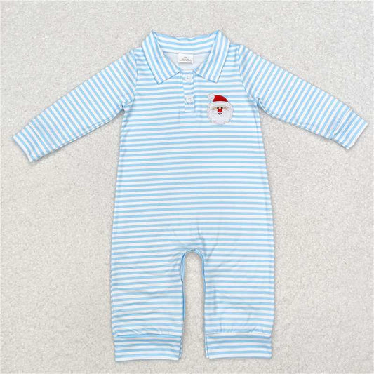 RTS NO MOQ（In Stock ) LR1475 Embroidered Christmas long-sleeved jumpsuit