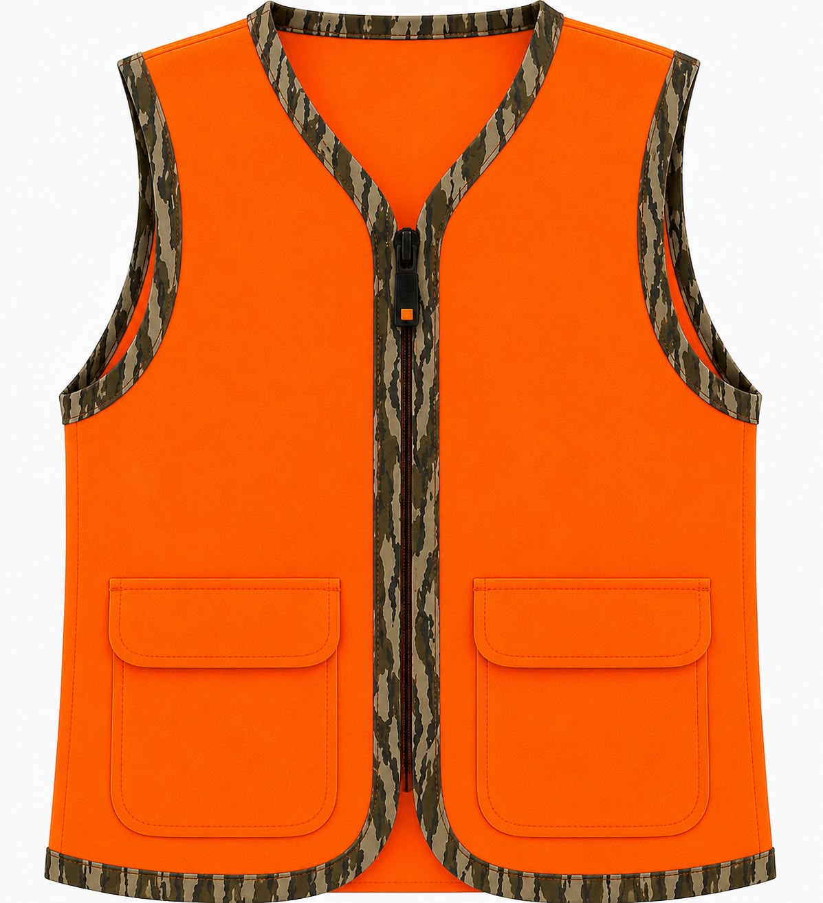custom moq 5 mix size ALLIE0101 Adult Zip Up Vest With Camo Trim And Pocket