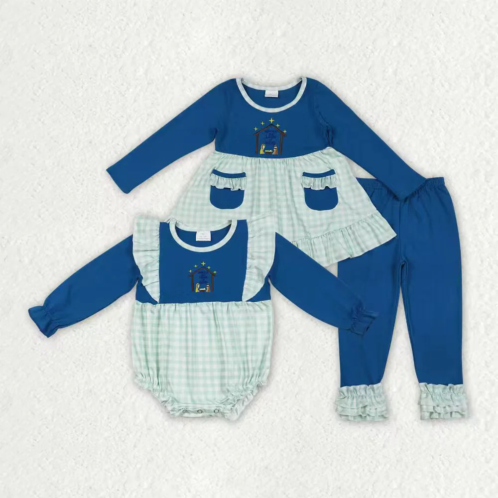 RTS Sibling baby girls clothes long Sleeve pants sets and rompers