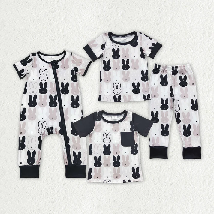 RTS NO MOQ Girls Boys Easter Clothes Sets and top and romper