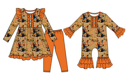 25.6.26 custom each style moq 5eta 4-6week Sibling Sisters baby girl long sleeve pants sets and rompers match family design
