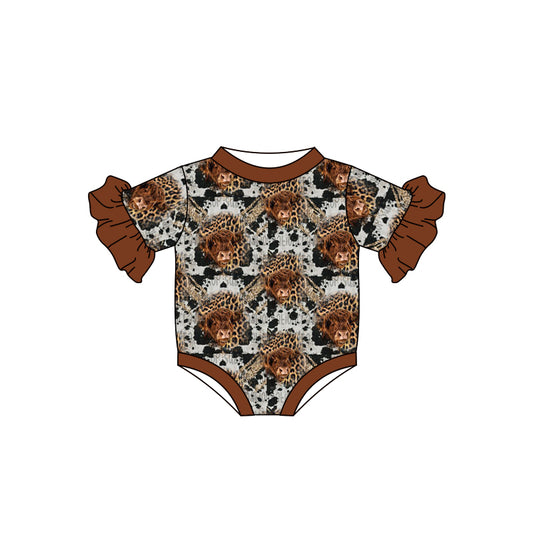 6.10 custom each style moq 5eta 4-6week alpine brown baby girls clothes short sleeve romper
