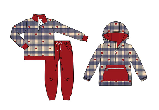 25.10.27 custom each style moq 5 eta 6-8week Sibling Sisters love baby boy long sleeve pants sets and top match family design
