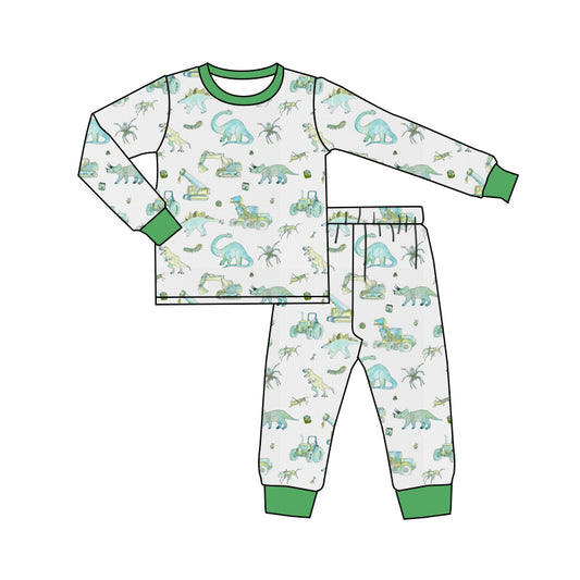 10.14 custom each style moq 5eta 4-6week Sibling dinosaur baby boys sets and rompers match family design