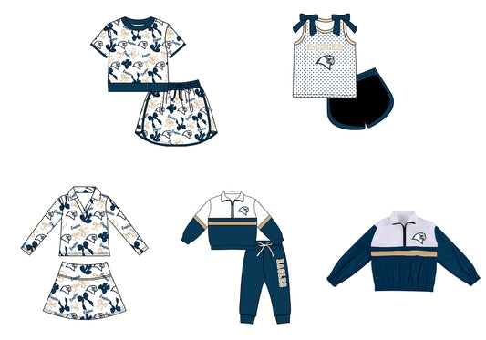 Custom moq 5 mix size milk silk summer teams Girls Polka Dot Top Shorts Set Top Skirt Short Set Zipper Pullover Pants Set