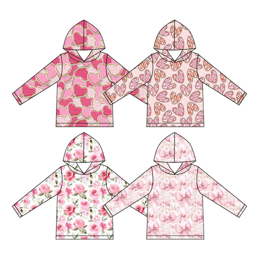 25.9.19 custom each style moq 8 eta 6-8week Sibling Sisters baby girl hooded long sleeve top 4 match family design
