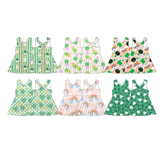 25.11.8 custom each style moq 5 eta 6-8week Sibling Sister baby girl flying sleeve dress 6 match design