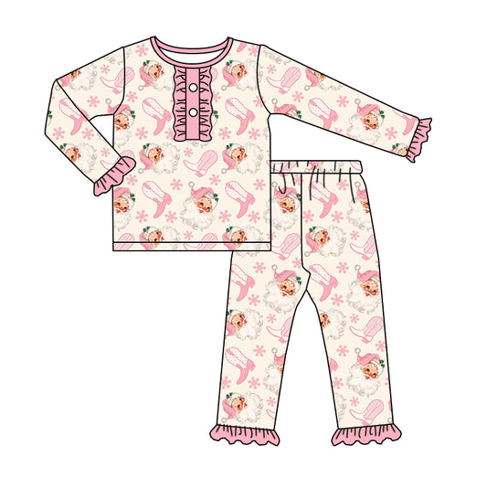 5.22custom each style moq 5eta 4-5week Sibling Sister Christmas day Sants Claus girls outfits and baby romper and aldult shorts match family design