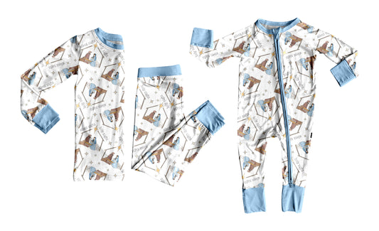 25.7.8 custom each style moq 5eta 4-6week Sibling Sister blue baby boy long sleeve pants sets and rompers match family design