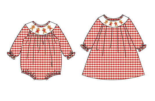 25.5.14 custom each style moq 5eta 4-6week Sibling Sisters Christmas baby girl long sleeve dress and rompers match family design