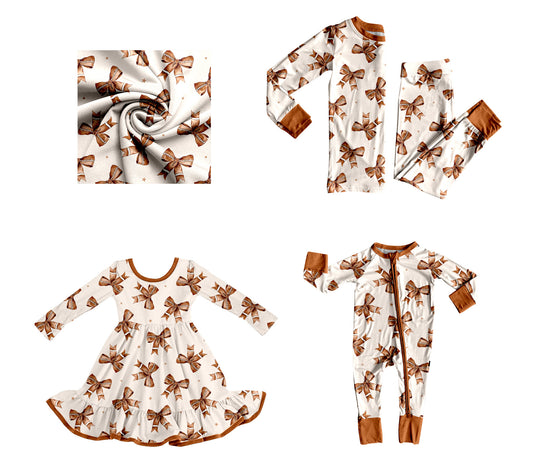 25.8.16 custom each style moq 5eta 4-6week Sibling Sisters bow baby girl long sleeve pants sets and dress and rompers match family design