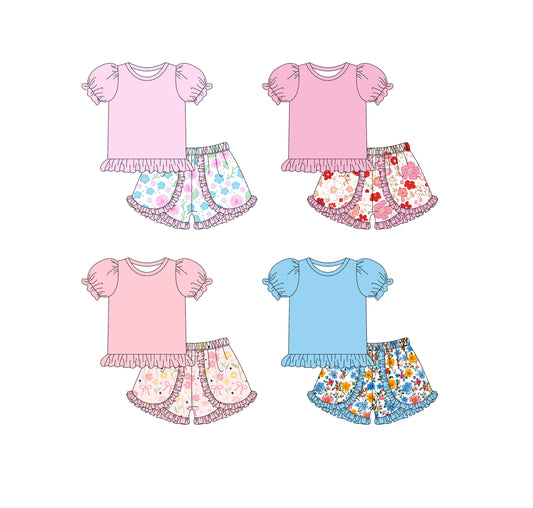 3.25 custom each style moq 5eta 4-6week Sibling Sister baby girls short sleeve set and set 4 match design