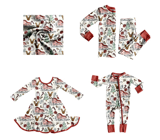 25.8.2 custom each style moq 5eta 4-6week Sibling Sisters Christmas baby girl long sleeve pants sets and dress and rompers match family design