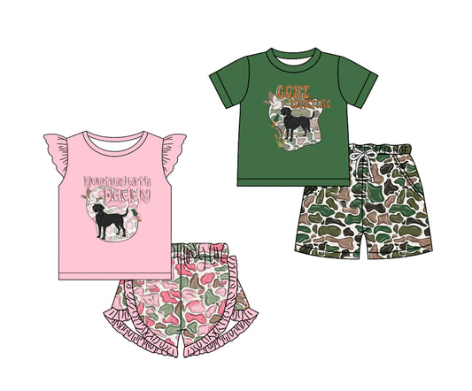 11.25 custom each style moq 5eta 4-6week Sibling Sister DADDY HUNTING baby girl short sleeve shorts fish sets 1 and easter sets 2 match design