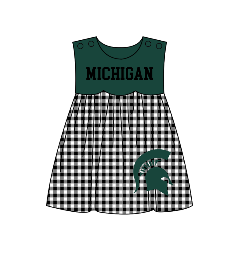 Custom moq 5 mix size milk silk summer teams baby girl boys clothes Green Black and white checkered short sleeve shorts sets 3 and dress and rompers 2 series