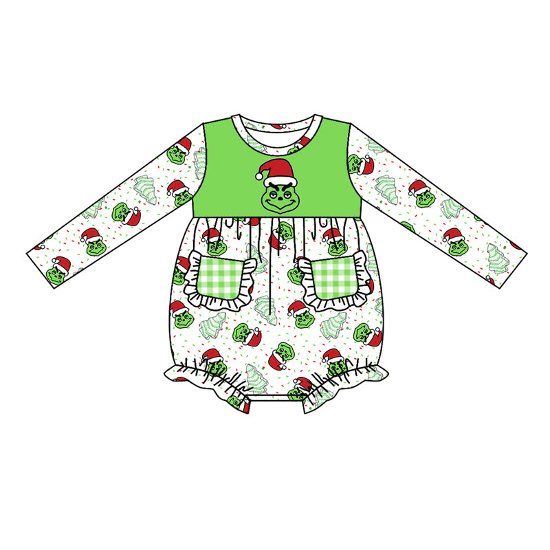 8.30 custom each style moq 5eta 4-6week Sibling Sister Christmas green baby girl sets and dress and rompers match family design