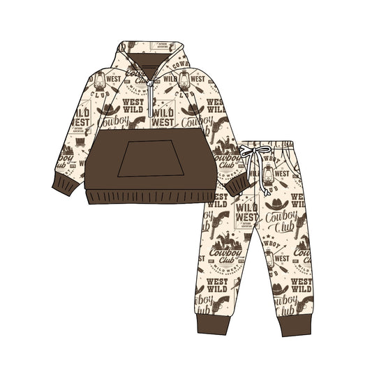 9.6 custom each style moq 5eta 4-6week baby boy clothes west long sleeve pants sets